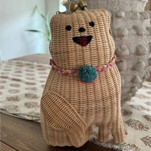 Serpui dog shaped wicker bag